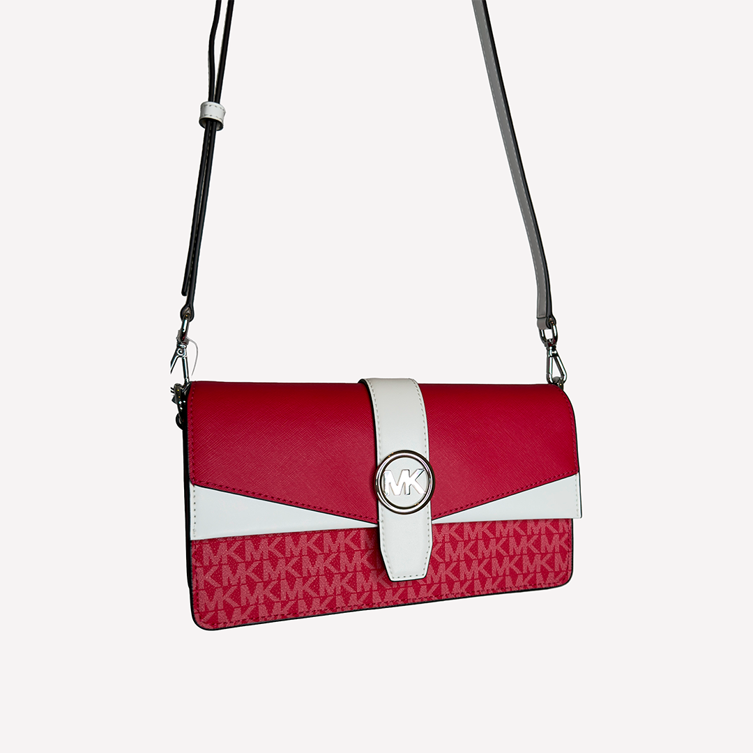 MK Crossbody Raspberry Logo Signature
