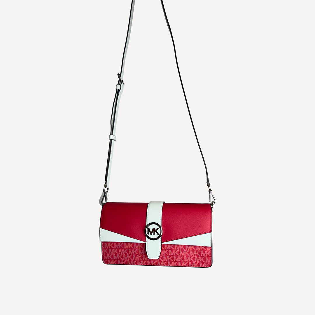 MK Crossbody Raspberry Logo Signature