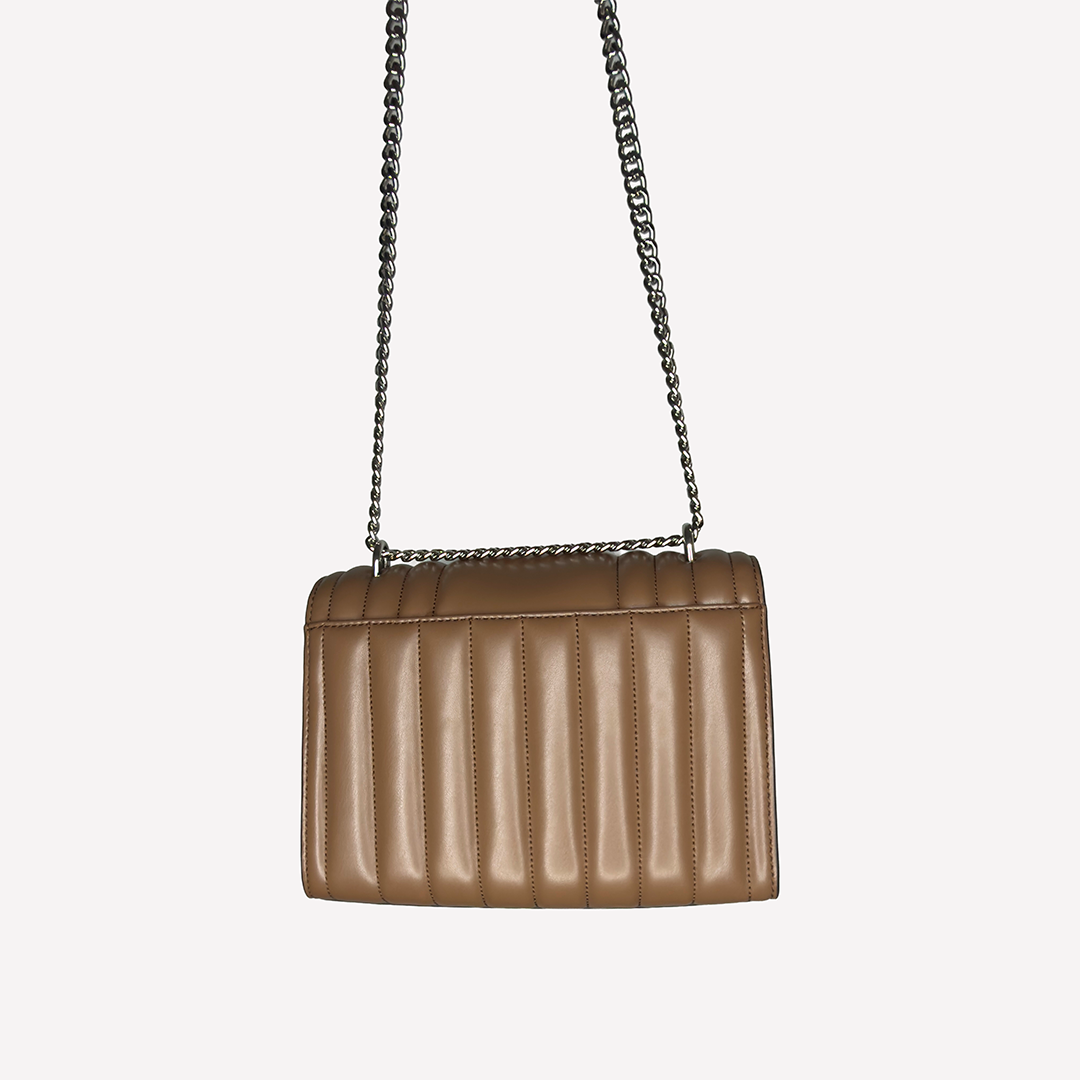 MK Whitney Medium Quilted Shoulder Bag Brown